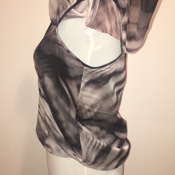 Halston Heritage Black & Tan Wrap Blouse Size XS - Picture 10 of 17